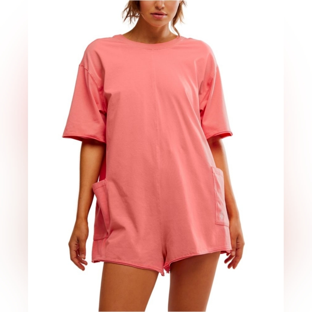 Free People Hibiscus Hot Shot Tee Romper Size XL - Picture 5 of 6
